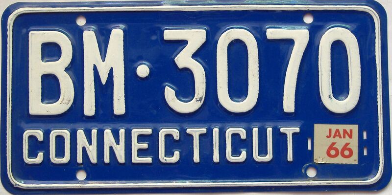 1966 Connecticut  (Single) license plate for sale
