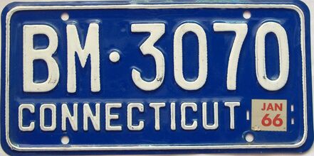1966 Connecticut  (Single) license plate for sale