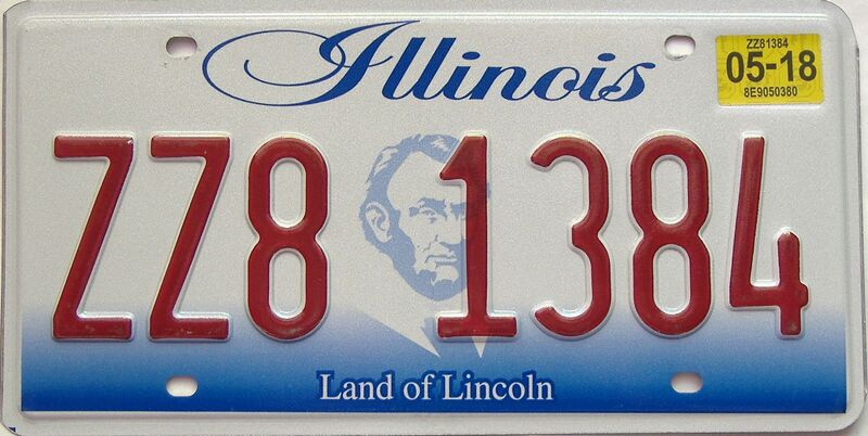 2018 Illinois  (Single) license plate for sale