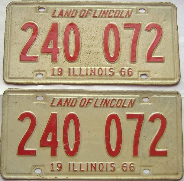 1966 Illinois  (Pair) license plate for sale