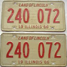 1966 Illinois  (Pair) license plate for sale