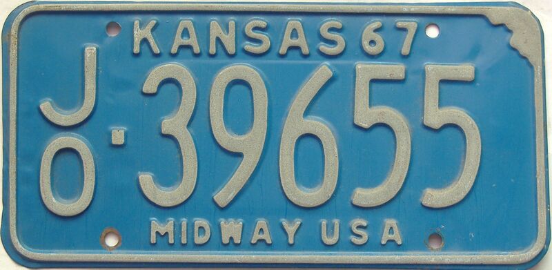 1967 Kansas license plate for sale