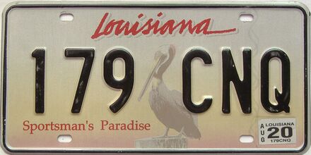 2020 Louisiana license plate for sale