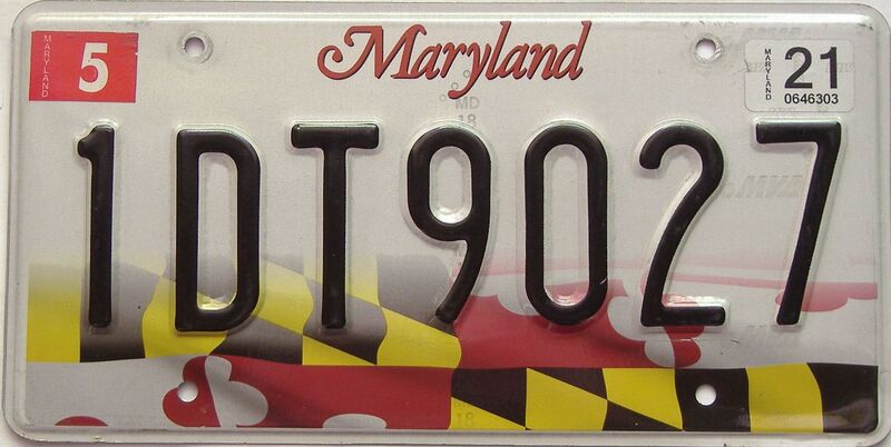 2021 Maryland  (Single) license plate for sale