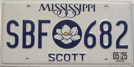 2025 Mississippi license plate for sale