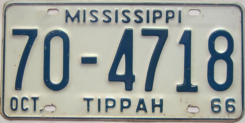 1966 Mississippi license plate for sale