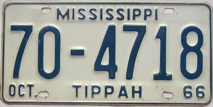 1966 Mississippi license plate for sale