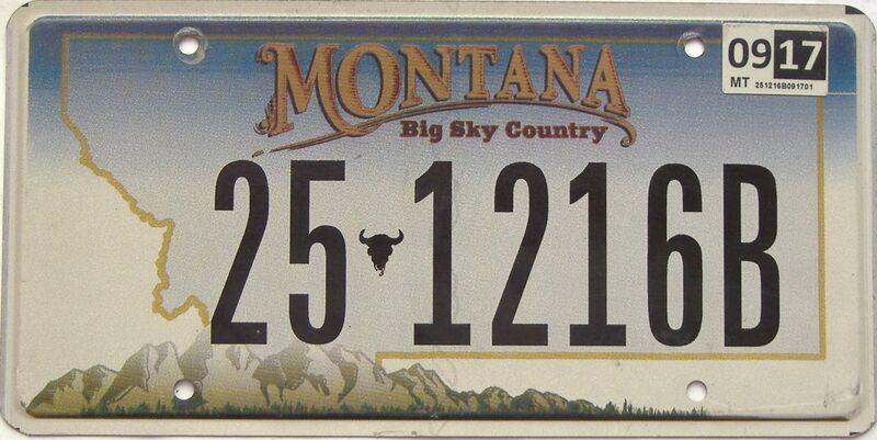 2017 Montana  (Single) license plate for sale