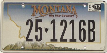 2017 Montana  (Single) license plate for sale