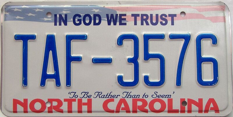 North Carolina license plate for sale