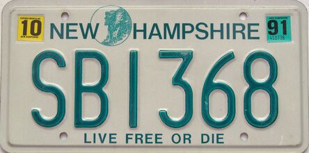 1991 New Hampshire  (Single) license plate for sale