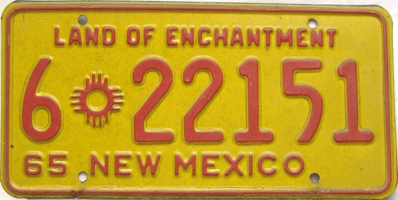 1965 New Mexico license plate for sale
