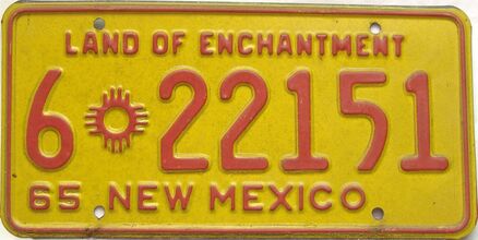 1965 New Mexico license plate for sale