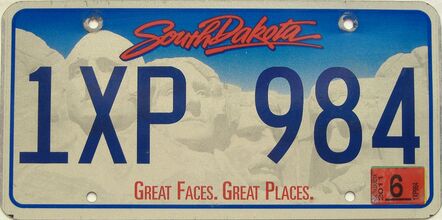 2011 South Dakota  (Single) license plate for sale