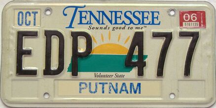 2006 Tennessee license plate for sale