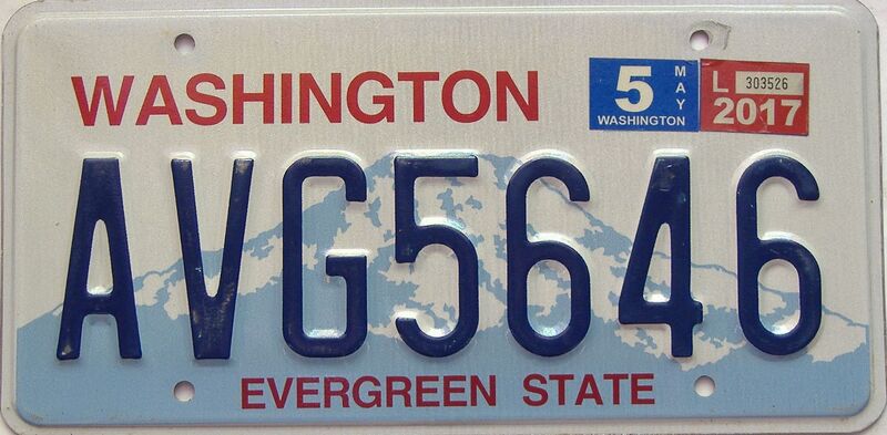 2017 Washington  (Single) license plate for sale