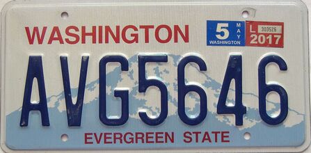 2017 Washington  (Single) license plate for sale