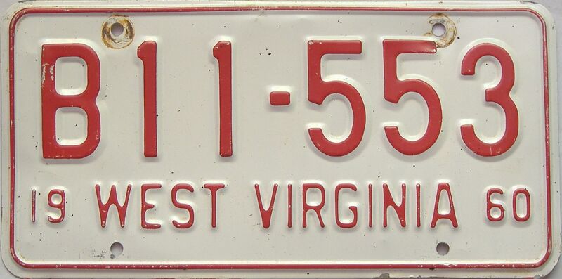 1960 West Virginia  (Truck) license plate for sale