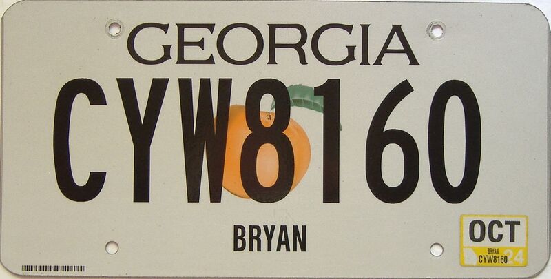 2024 Georgia Counties (Bryan) license plate for sale