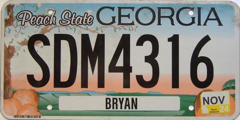 2024 Georgia Counties (Bryan) license plate for sale