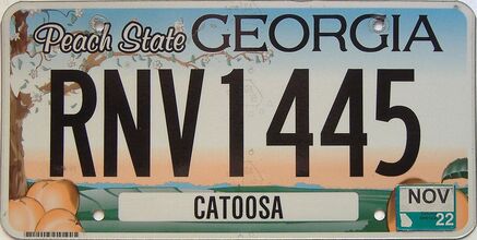 2022 Georgia Counties (Catoosa) license plate for sale