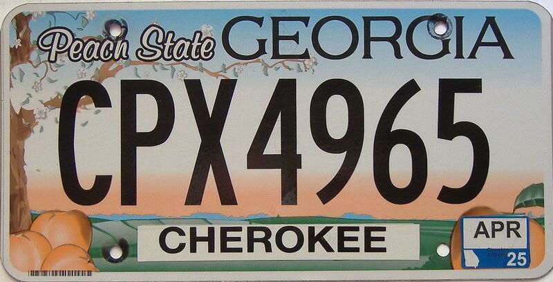 2025 Georgia Counties (Cherokee) license plate for sale