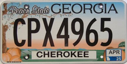 2025 Georgia Counties (Cherokee) license plate for sale