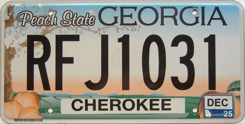2025 Georgia Counties (Cherokee) license plate for sale