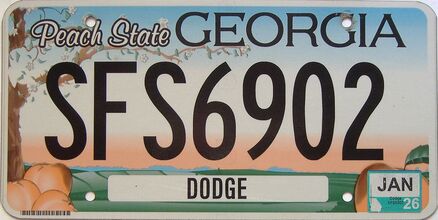 2026 Georgia Counties (Dodge) license plate for sale