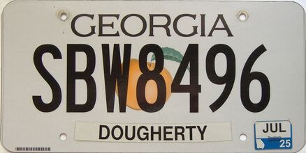 2025 Georgia Counties (Dougherty) license plate for sale
