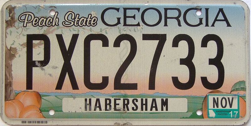 2017 Georgia Counties (Habersham) license plate for sale