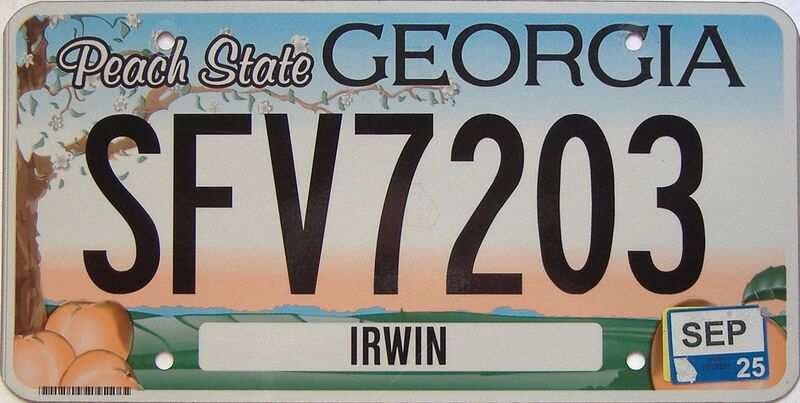 2025 Georgia Counties (Irwin) license plate for sale