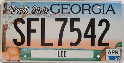 2025 Georgia Counties (Lee) license plate for sale