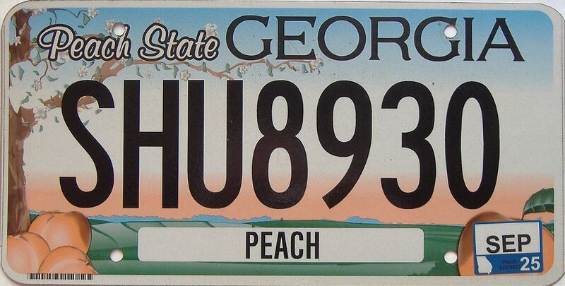 2025 Georgia Counties (Peach) license plate for sale