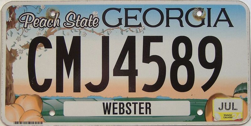 2024 Georgia Counties (Webster) license plate for sale