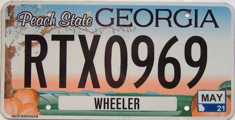 2021 Georgia Counties (Wheeler) license plate for sale