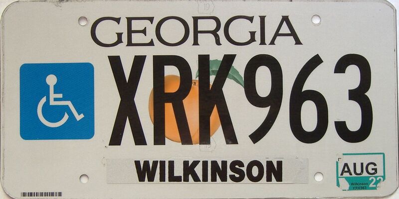 2022 Georgia Counties (Wilkinson) license plate for sale
