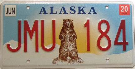 2020 Alaska  (Single) license plate for sale