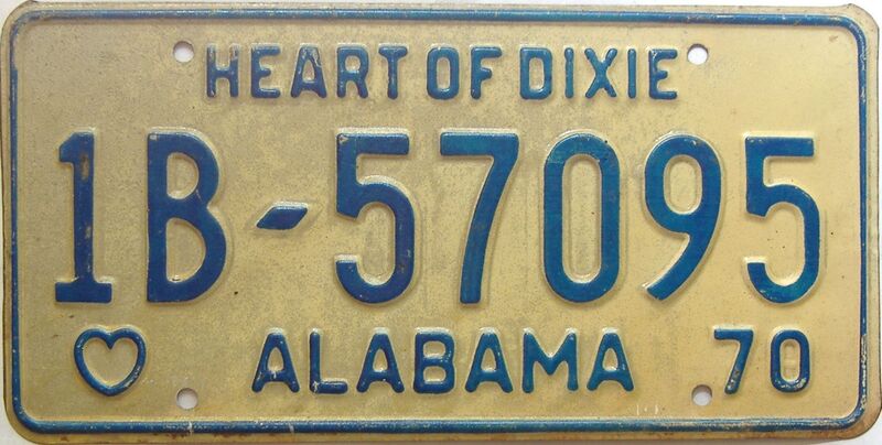 1970 Alabama license plate for sale