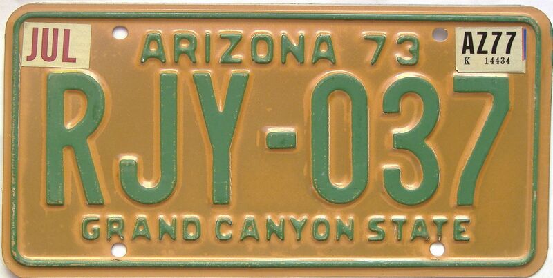 1977 Arizona  (Single) license plate for sale