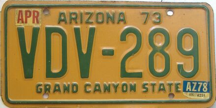 1978 Arizona  (Single) license plate for sale