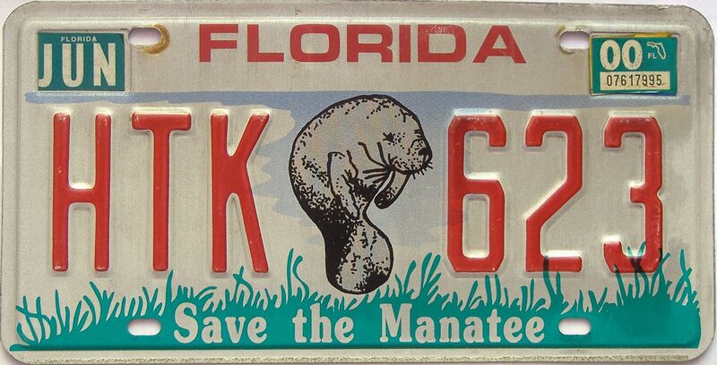 2000 Florida license plate for sale