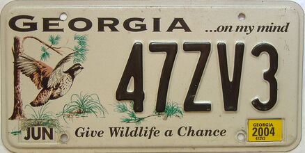 2004 Georgia license plate for sale