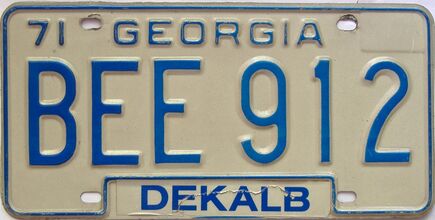 YOM 1971 Georgia 1971 - 1989 license plate for sale