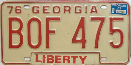 1977 Georgia 1971 - 1989  (DMV NOT CLEAR) license plate for sale