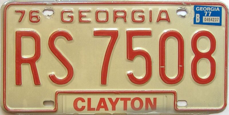 YOM 1977 Georgia 1971 - 1989 license plate for sale