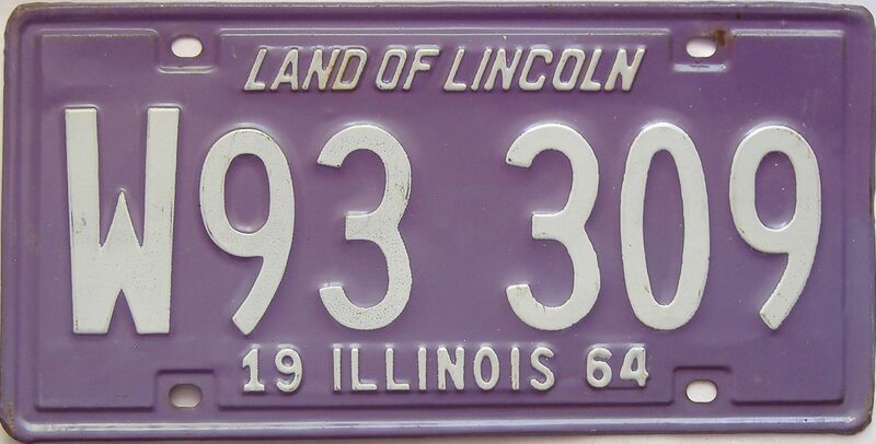 1964 Illinois  (Single) license plate for sale