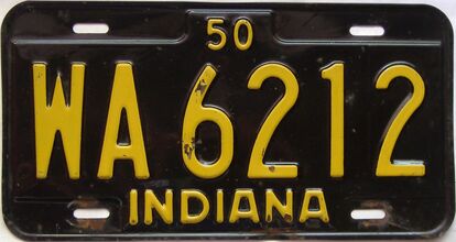 1950 Indiana license plate for sale