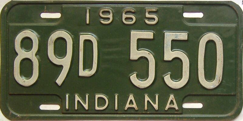 1965 Indiana license plate for sale