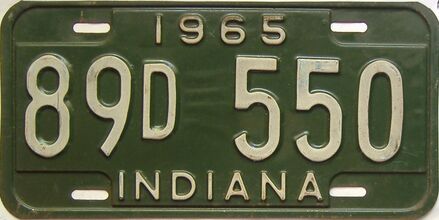 1965 Indiana license plate for sale